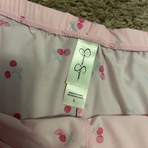 NWOT! RARE FIND! Jessica Simpson PINK Cherry 🍒 Tank Shorts Lace Pajama PJ SET - Picture 6 of 11